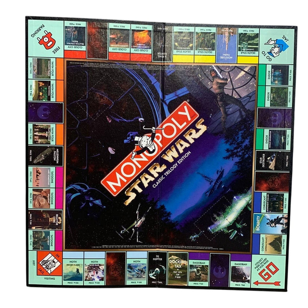Vintage 1997 Parker Bros Star Wars Classic Trilogy Edition Monopoly Game Board