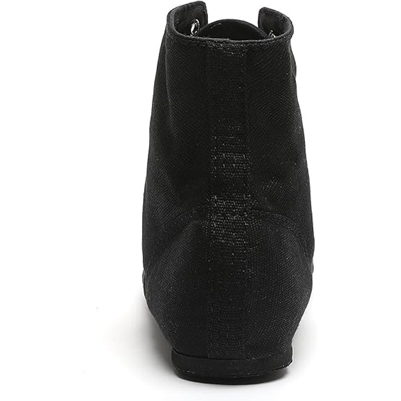 Foralod Womens Size 8 Black Jazz Boots Lace Up Round Toe High Top Dance Shoes