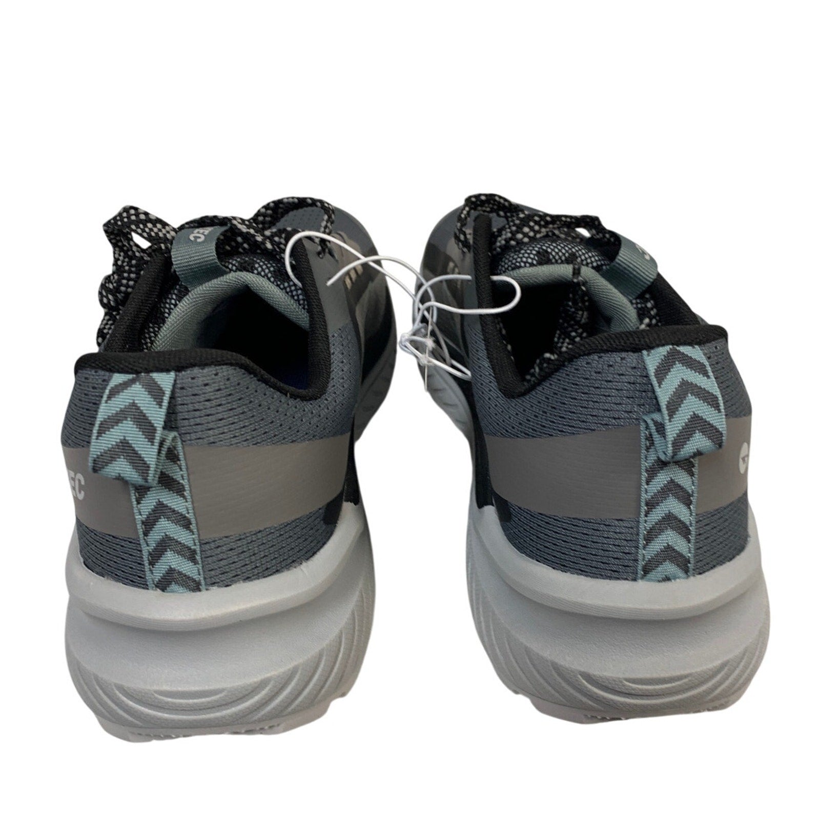 Hi-Tec Mens Size 8 Gray Black Mesh Lace Up Athletic Running Tennis Shoes