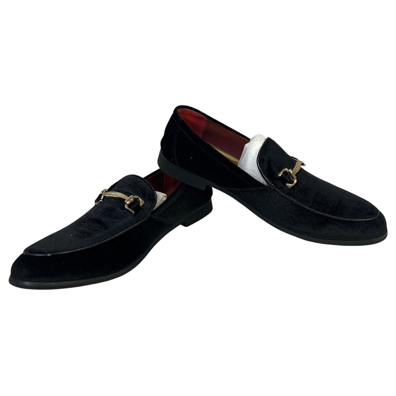 Cosidram Mens Size 10 Black Loafers Round Closed Toe Slip On Dress Shoes