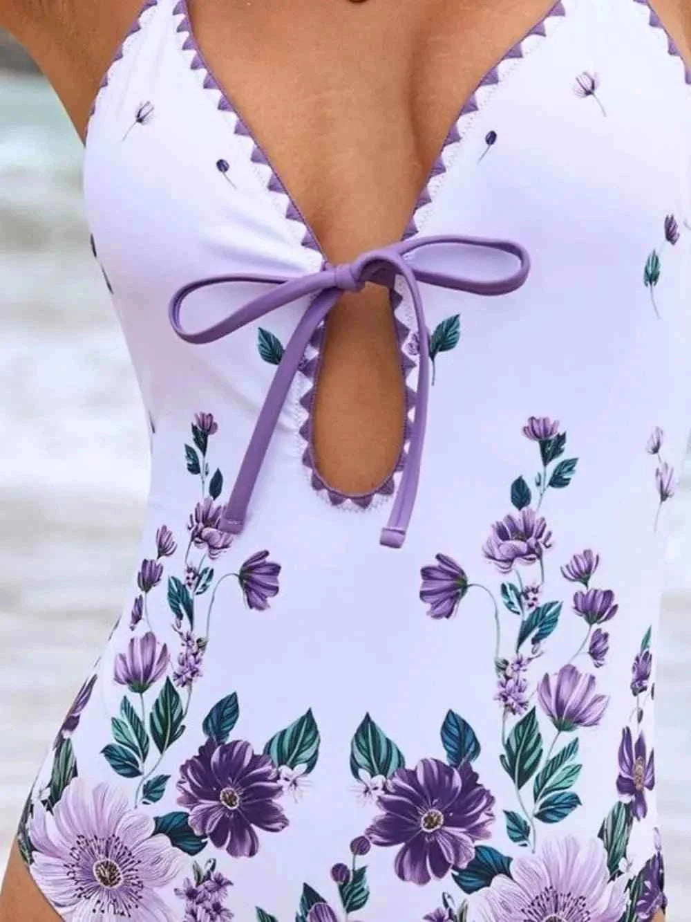 Printed Spaghetti Strap One-Piece : Cover Up Swim Set