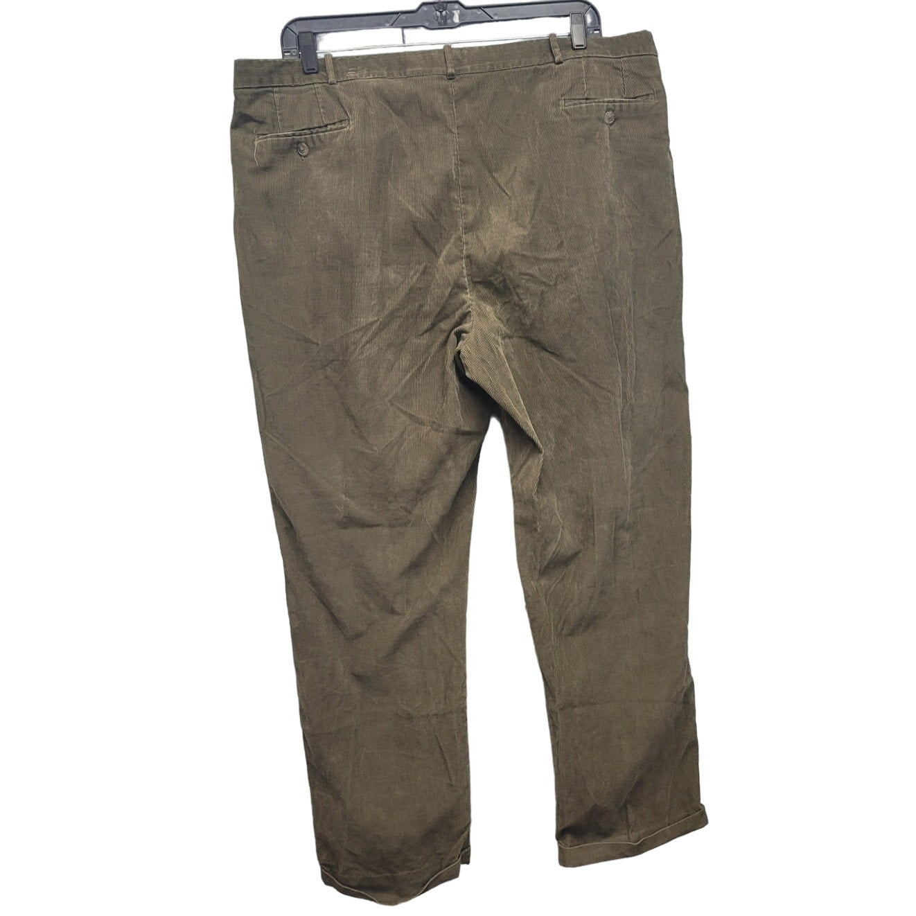Lands End Mens 44X32 100% Cotton Pleated Front Hook and Bar Close Corduroy Pants