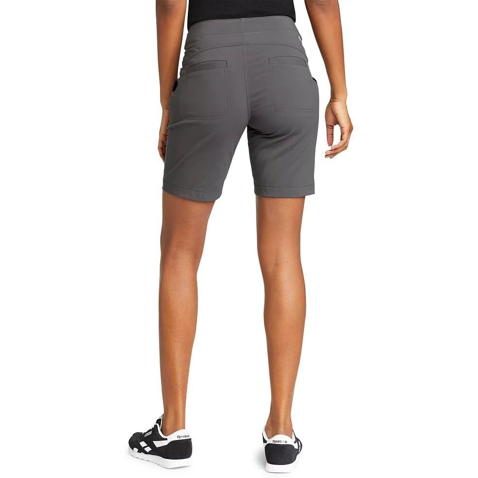 New Eddie Bauer Womens Size 2 Dark Gray High Rise Fitted Horizon Bermuda Shorts