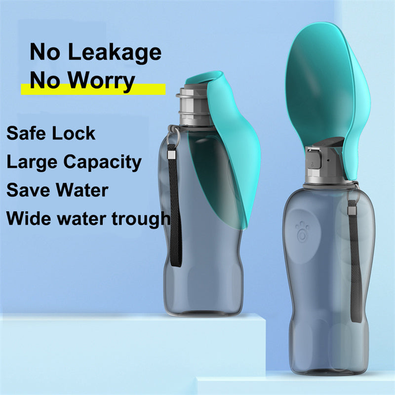 Portable Dog Water Bottle 800ml – Leakproof Foldable Pet Travel Water Dispenser with Drinking Bowl for Walking & Hiking