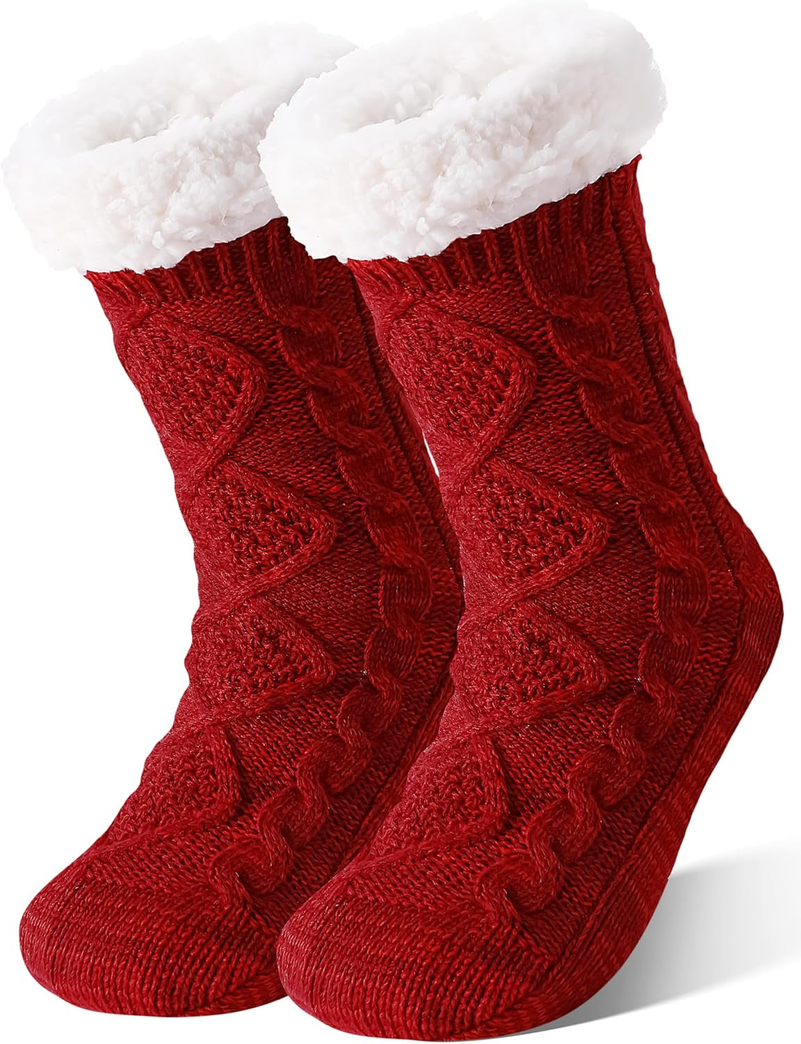 Slipper Fuzzy Socks for Women Fluffy Cozy Cabin Winter Warm Soft Fleece Comfy Thick Socks with Grips