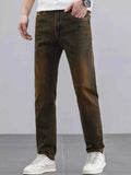 Men's Washed Straight Leg Fit Jeans