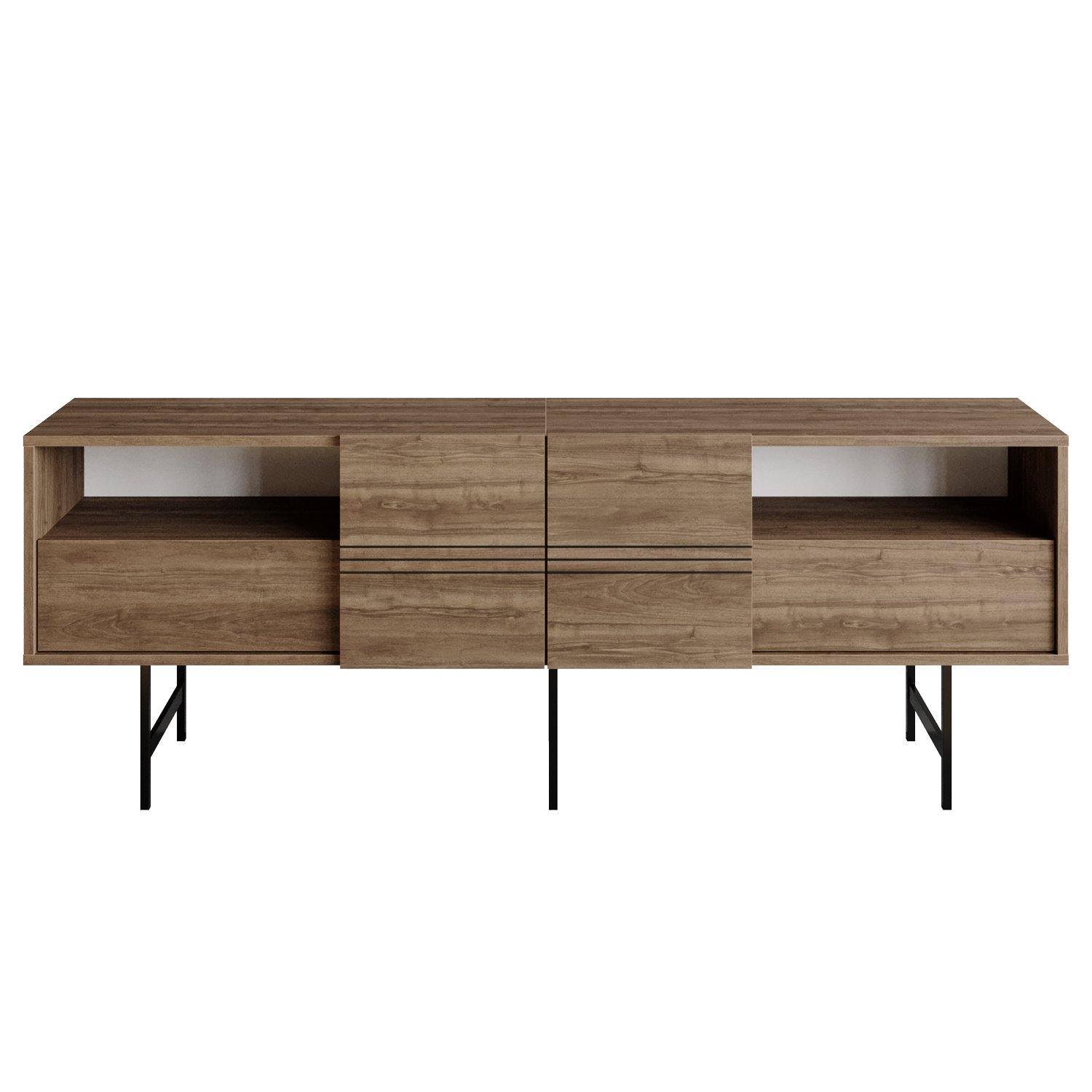 Derin 71" Media Console and TV Stand with Cabinets and Shelves for TVs up to 80"
