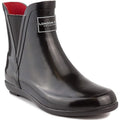New London Fog Womens Size 8 Shiny Black Pull On Piccadilly Rain Boots Shoes