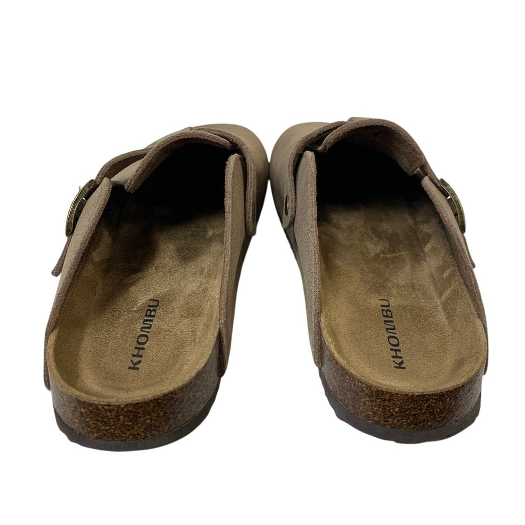 Khombu Womens Size 10 Beige Clog Slip On Buckle Strap Closed Round Toe Shoes