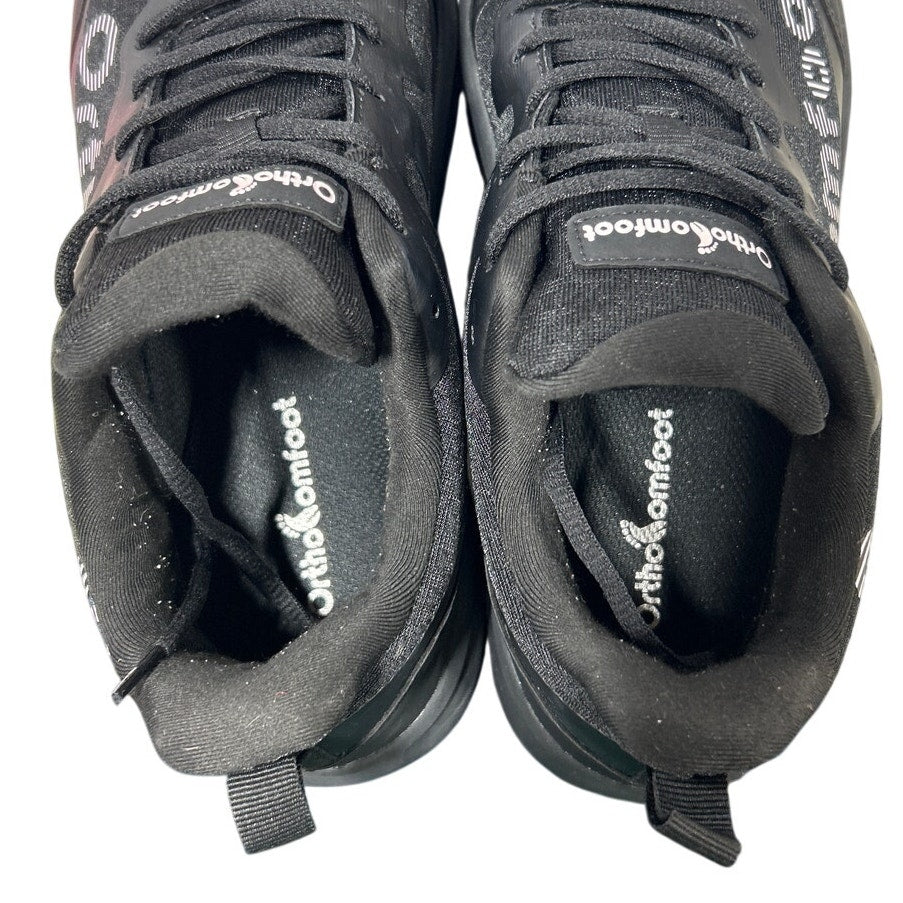 OrthoComfoot Womens Size 11 Black Lace Up Orthopedic Wide Toe Box Athletic Shoes
