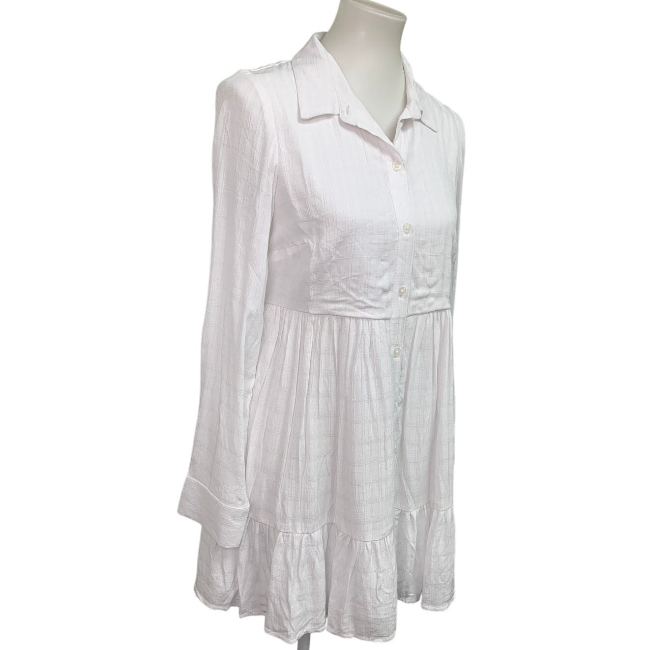 New American Eagle Womens Small Long Sleeve Front Button Collared Shirt Dress