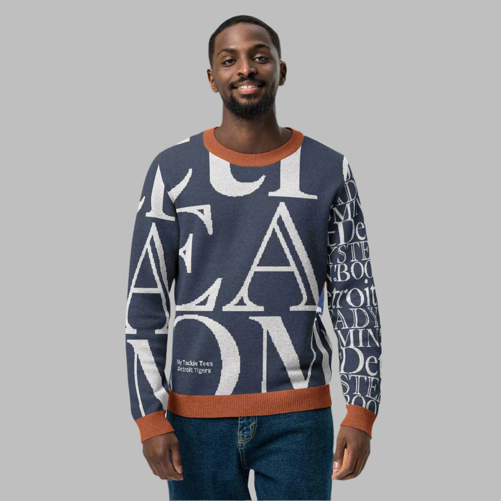Detroit Tigers Crew Neck Sweater | Knitted Detroit Steady Boomin Apparel