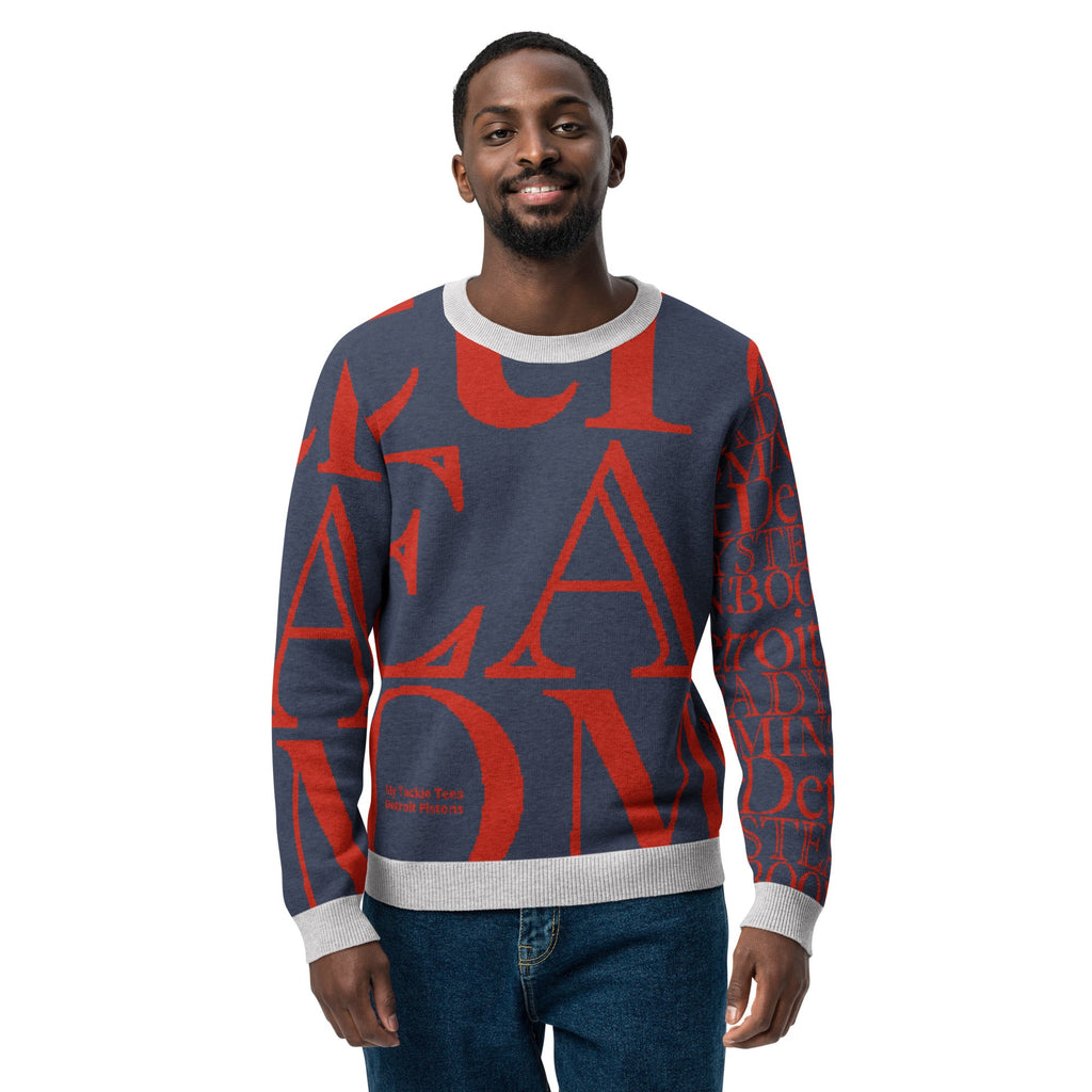 Detroit Pistons Crew Neck Sweater | Knitted Detroit Steady Boomin Apparel