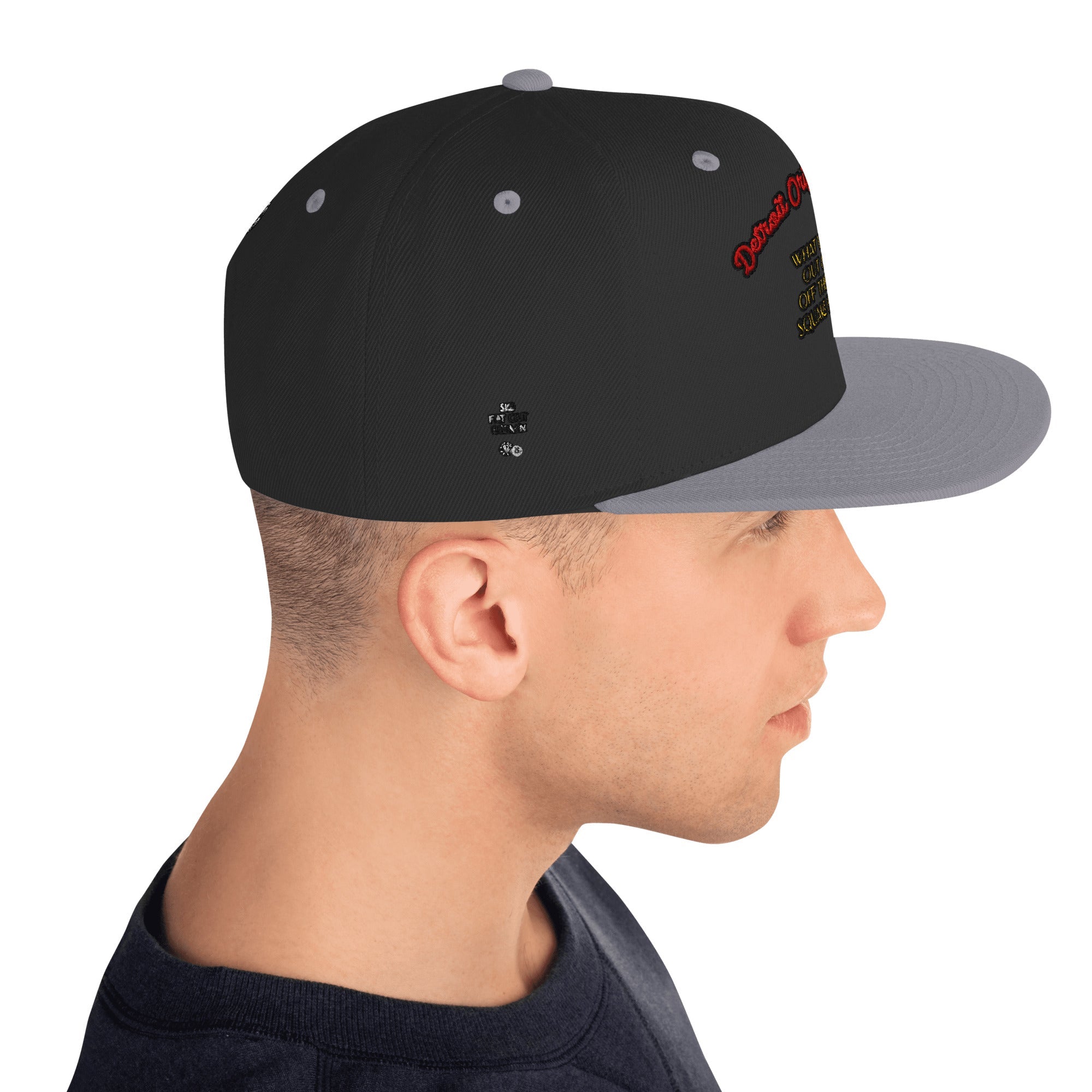 Detroit Original Slang Embroidered Snapback Hat - 6-Panel Classic Fit