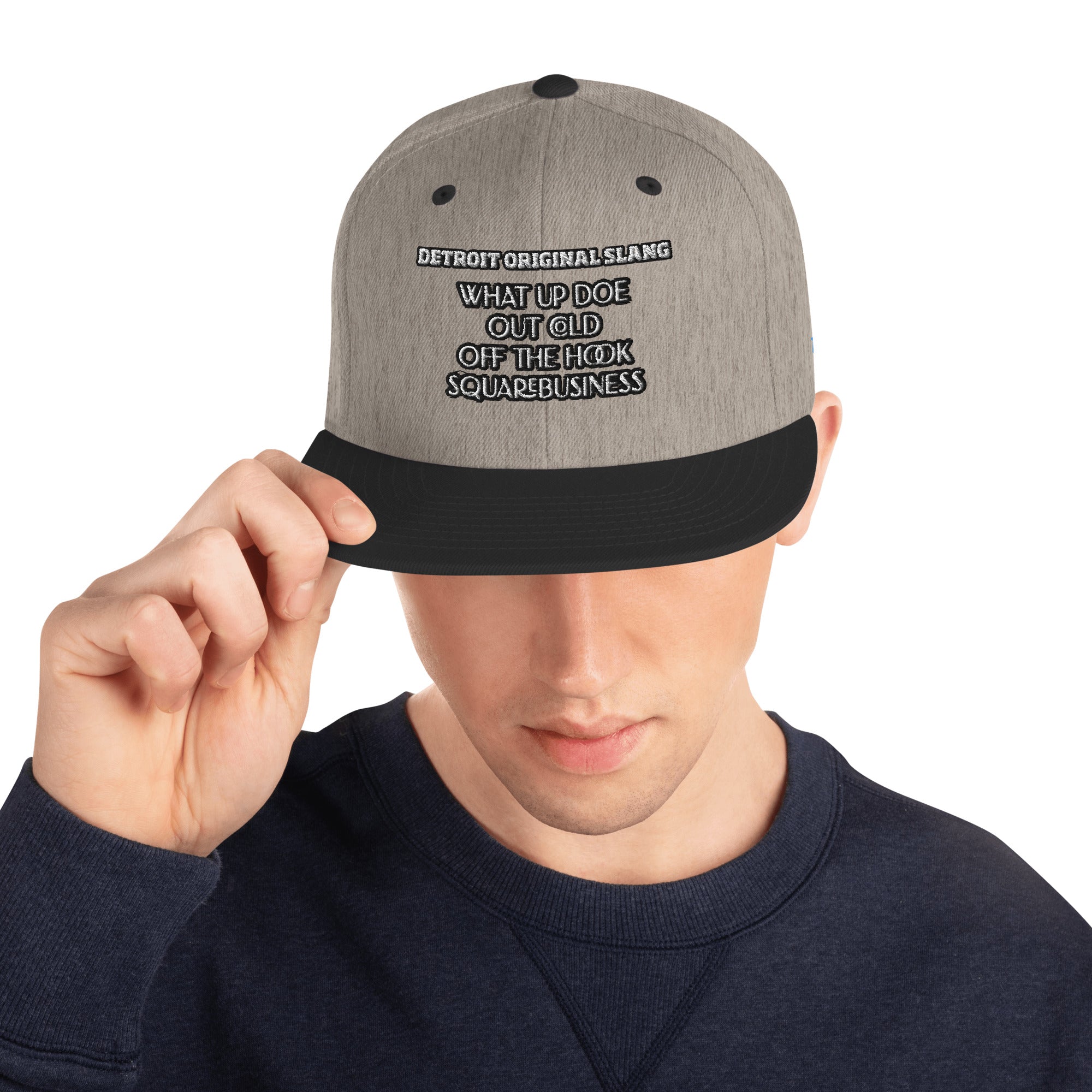Detroit Original Slang Embroidered Snapback Hat - 6-Panel Classic Fit