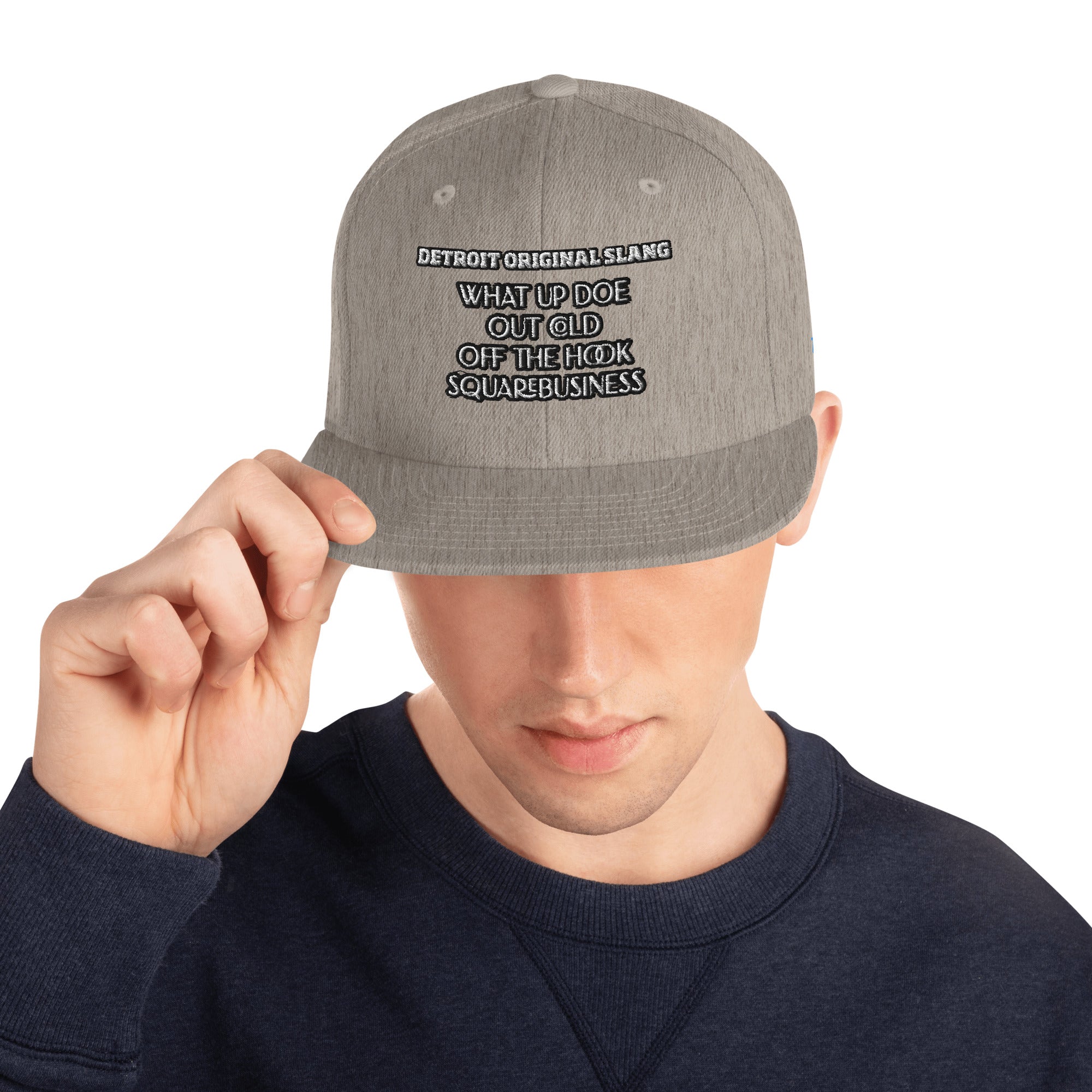 Detroit Original Slang Embroidered Snapback Hat - 6-Panel Classic Fit