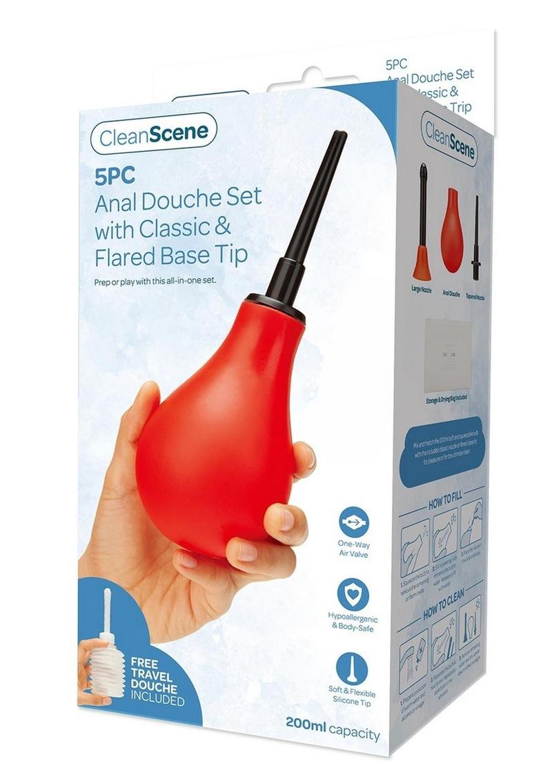 Cleanscene Anal Douche Set with Classic and Flared Base