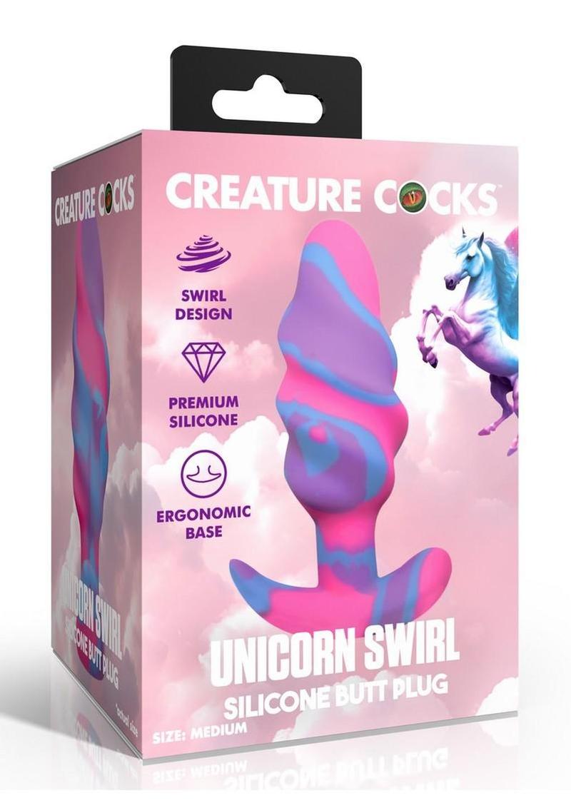 Creature Cocks Unicorn Swirl Silicone Butt Plug