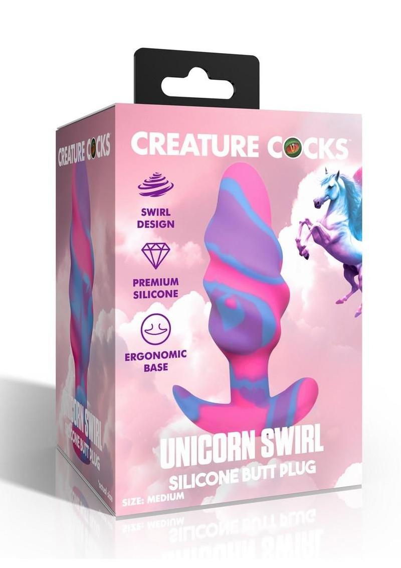 Creature Cocks Unicorn Swirl Silicone Butt Plug