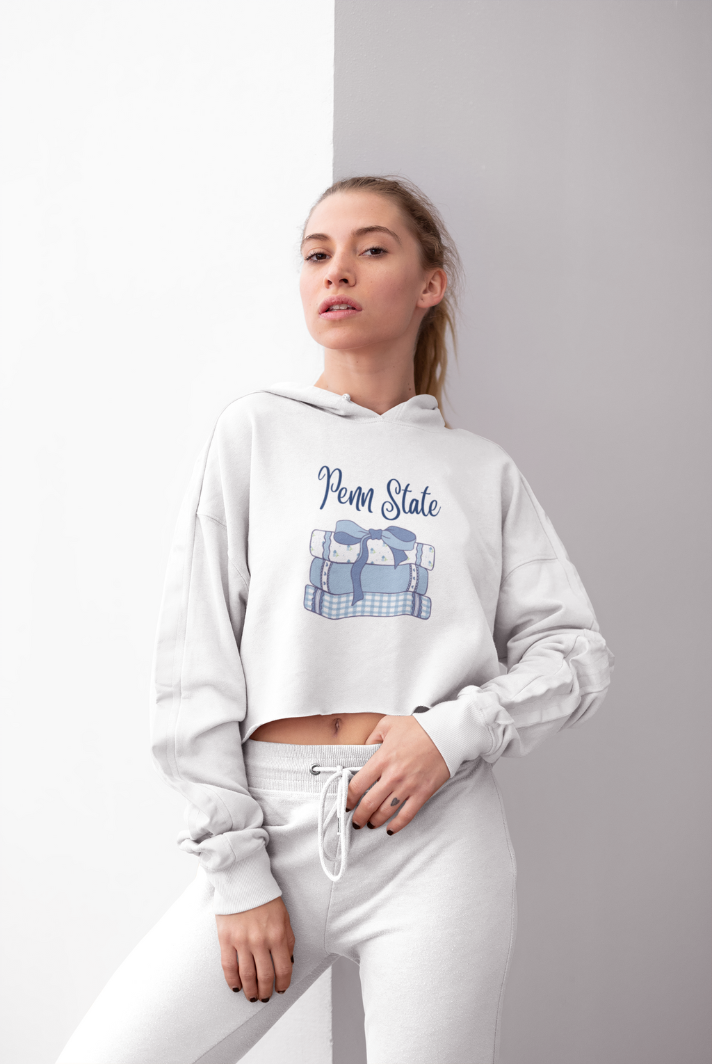 Customizable: Girly Book Club Cropped Fleece Hoodie