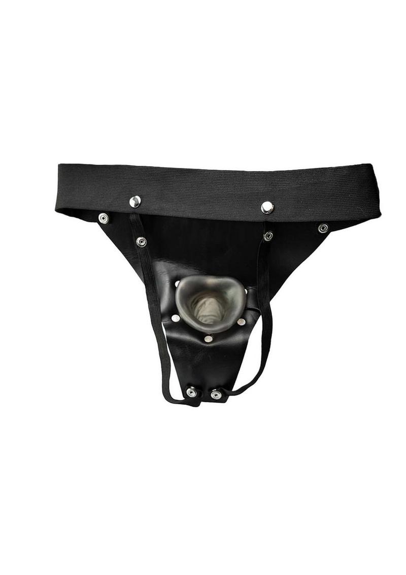 Crystal Jelly Power Cock Vibrating Strap-On Harness with Hollow Dildo