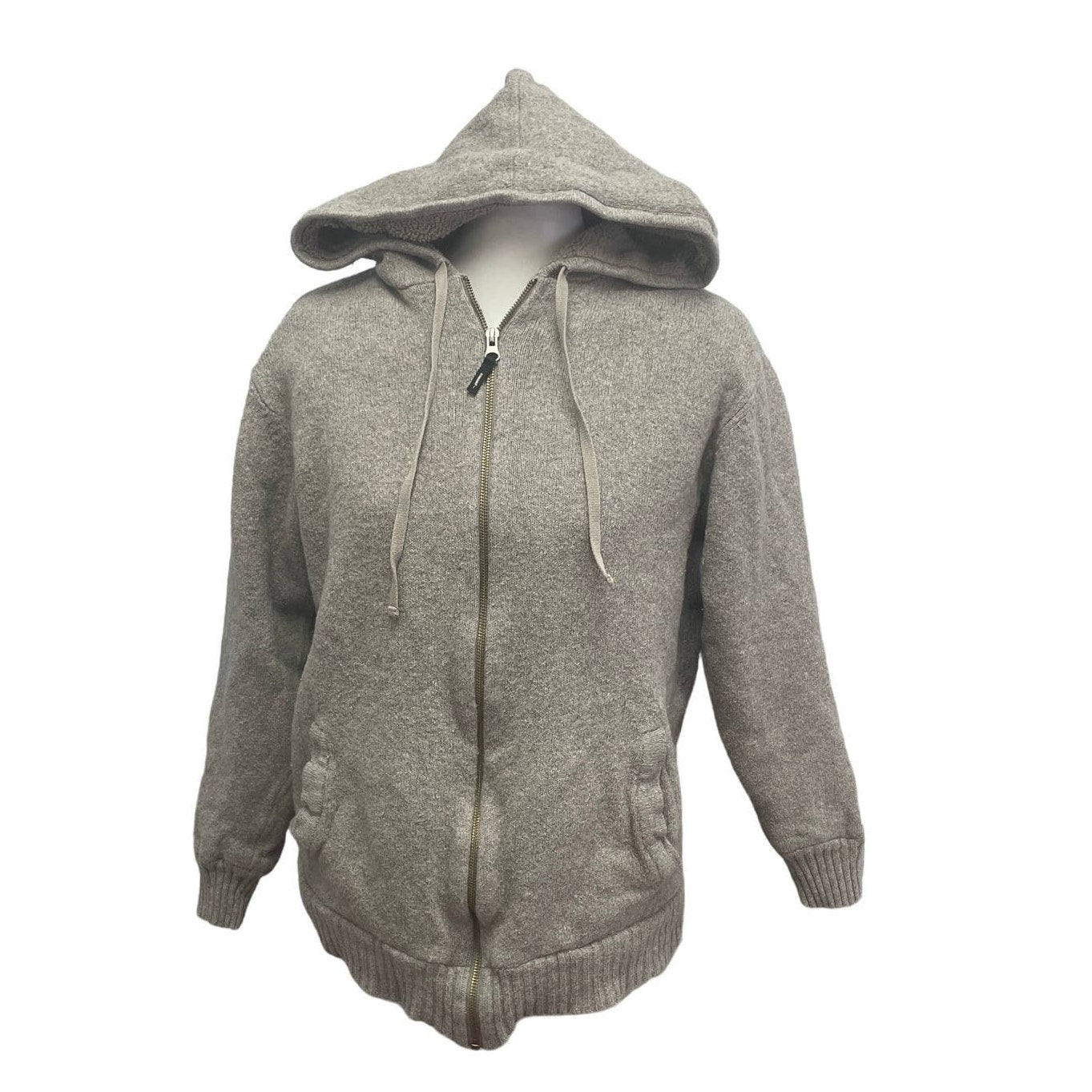 Columbia Womens XL Fleece Lined Long Sleeve Full Zip Wool Blend Hoodie Sweater