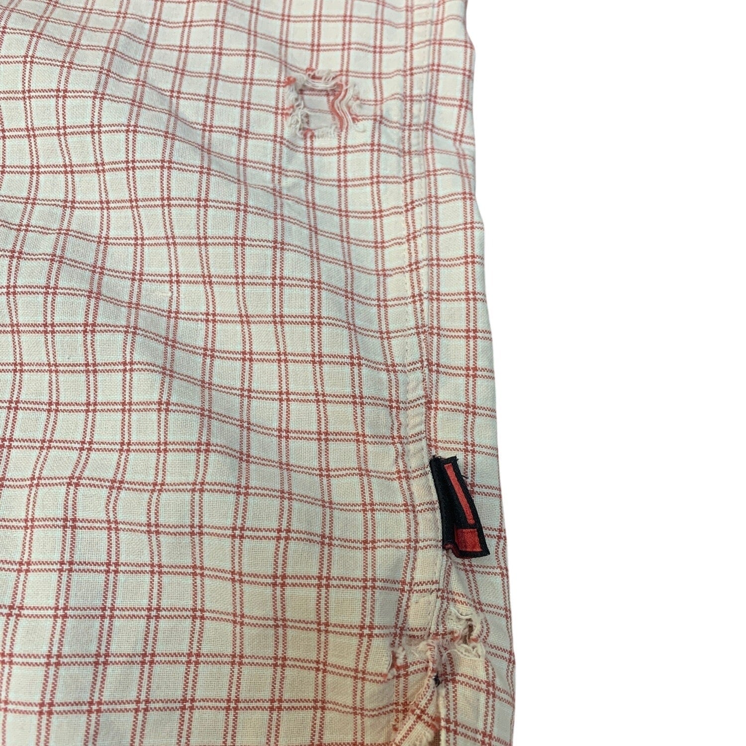Vintage 1990s FUBU Mens XL Short Sleeve Cotton Blend Button Up Shirt Small Hole