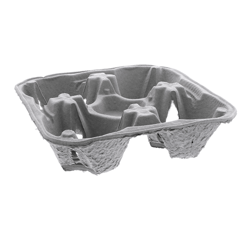 Pactiv EarthChoice 4-Cup Fiber Blend Beverage Carrier, Natural (QTY 1000), SKU M510032
