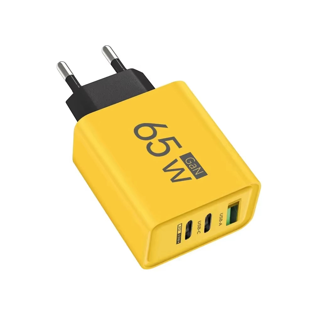 Gan Fast Charging Charger USB PD Type-C Multi-Port Mobile Phone Adapter for Iphone 15 Pro Max Samsung Xiaomi Huawei