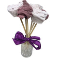 Handmade Upcycled Fabric Denim Valentine's Day Gift 6 Rose Bouquet in Glass Vase
