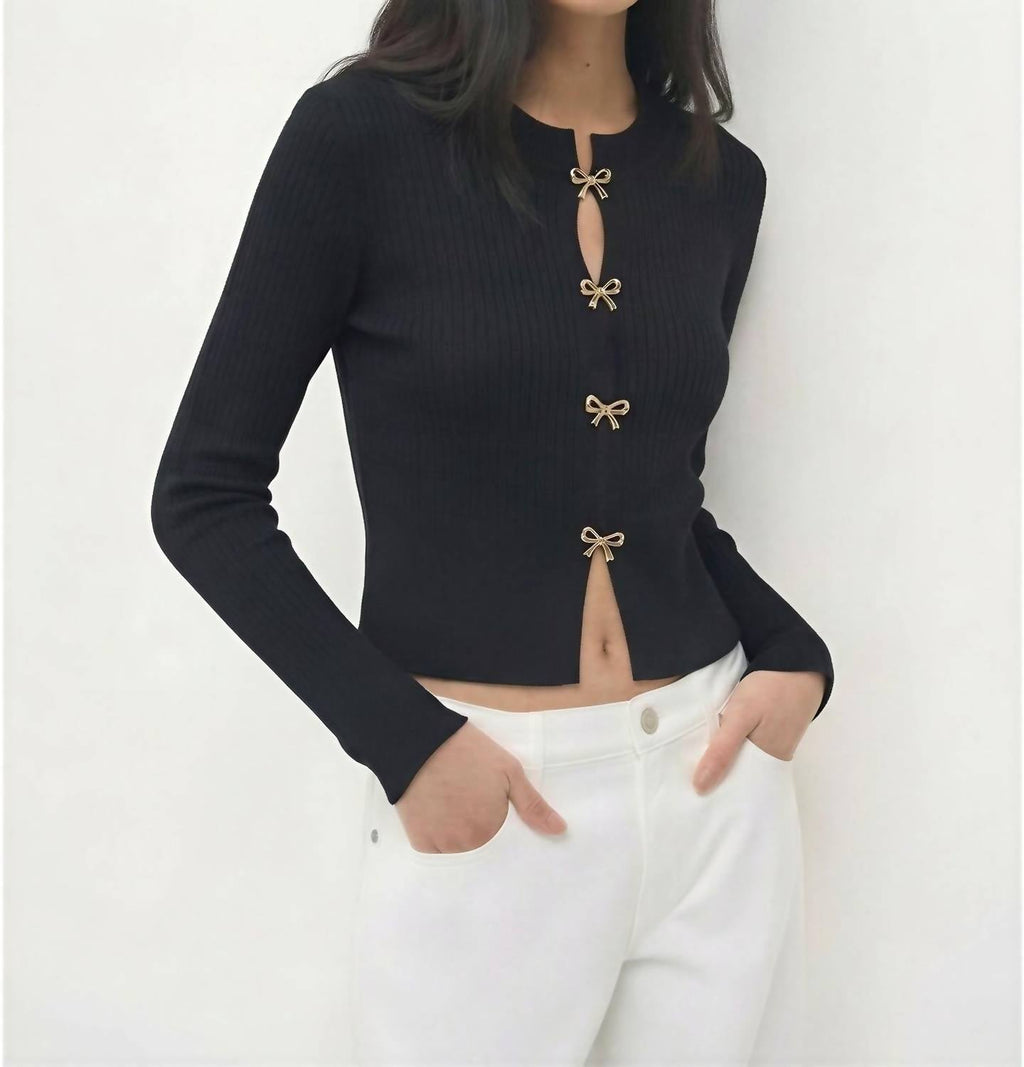 Gabriella Bow Button Sweater