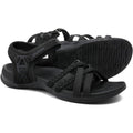 Ubfen Womens Size 11.5 Black Hook Loop Open Toe Strappy Comfort Hiking Sandals