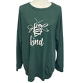 Womens XL Bumble Bee Kind Long Sleeve PolyCotton Long Sleeve Tee w Pockets