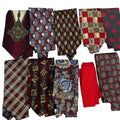 Lot of 10 Brown Red Blue Vintage & Modern Career Silk Polyester Necktie Ties