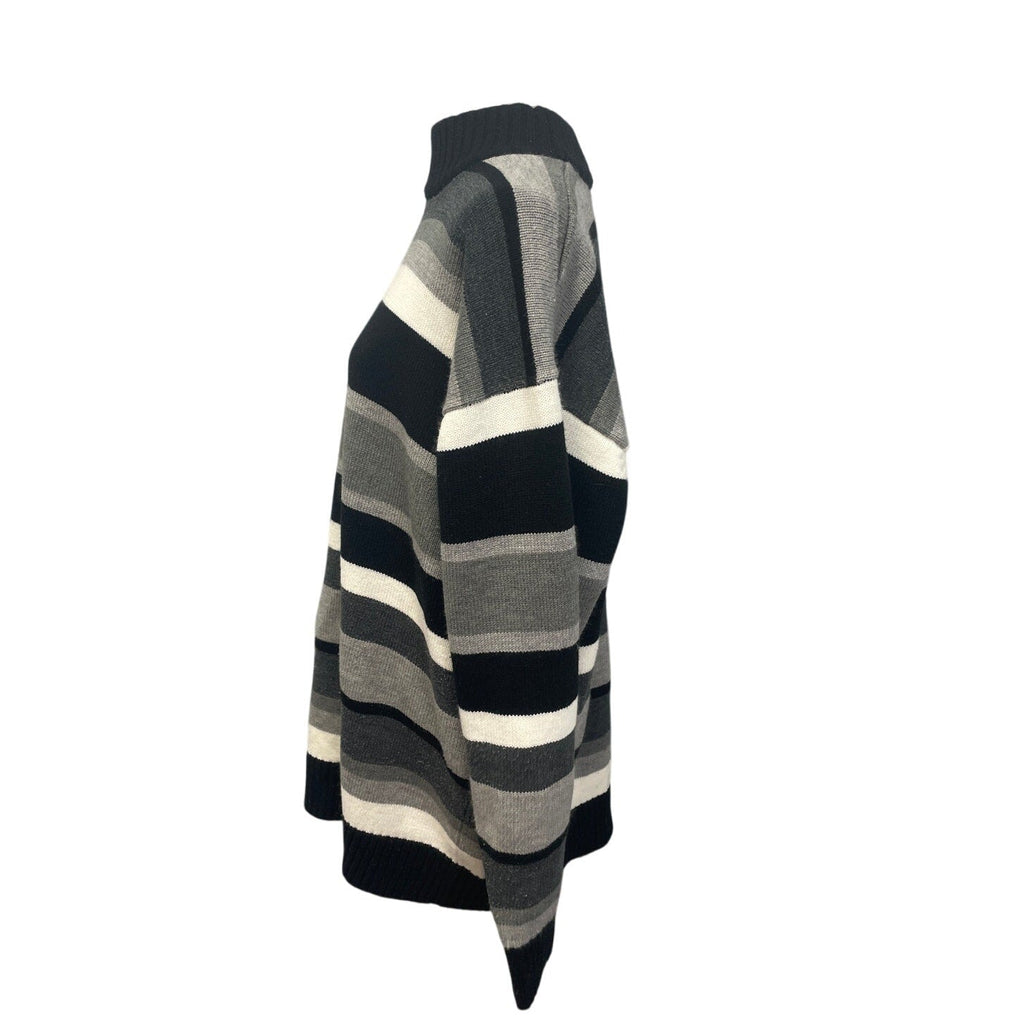 Bluez Mens 3X 100% Acrylic Striped Long Sleeve Turtle Neck Knit Sweater