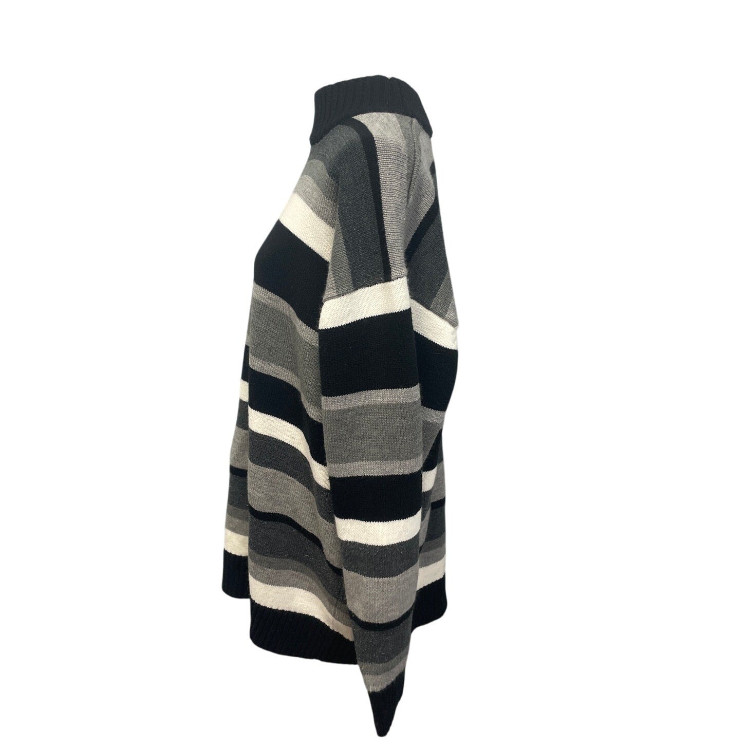 Bluez Mens 3X 100% Acrylic Striped Long Sleeve Turtle Neck Knit Sweater