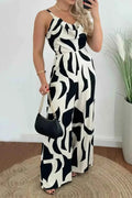 Two-Tone Spaghetti Strap : Wide Leg Jumpsuit