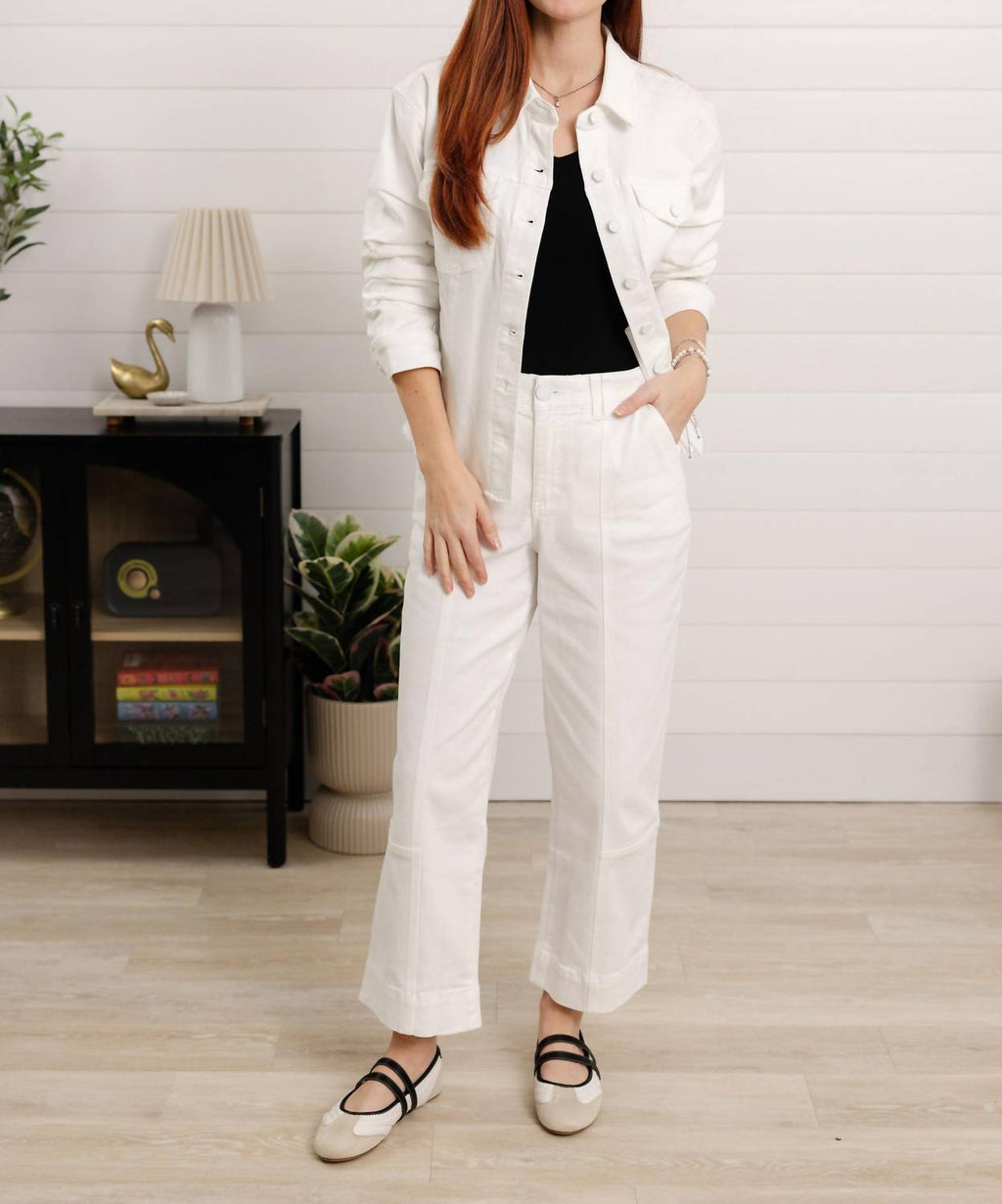 Ruched Sleeve Denim Jacket