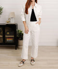 Ruched Sleeve Denim Jacket