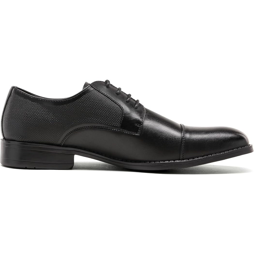 New Bruno Marc Mens Size 9 Black Lace Up Faux Leather Oxford Dress Shoes