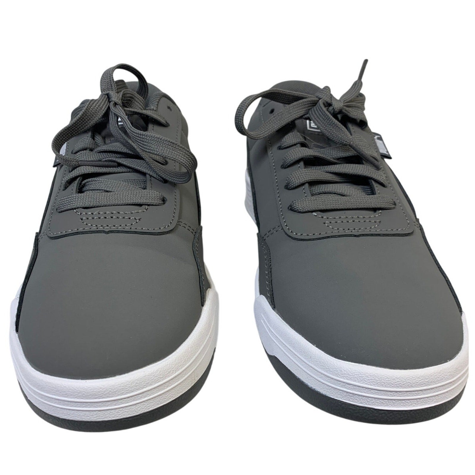 New In Box PUMA Mens Size 8.5 Gray Faux Leather SoftFoam+ Skate Sneaker Shoes