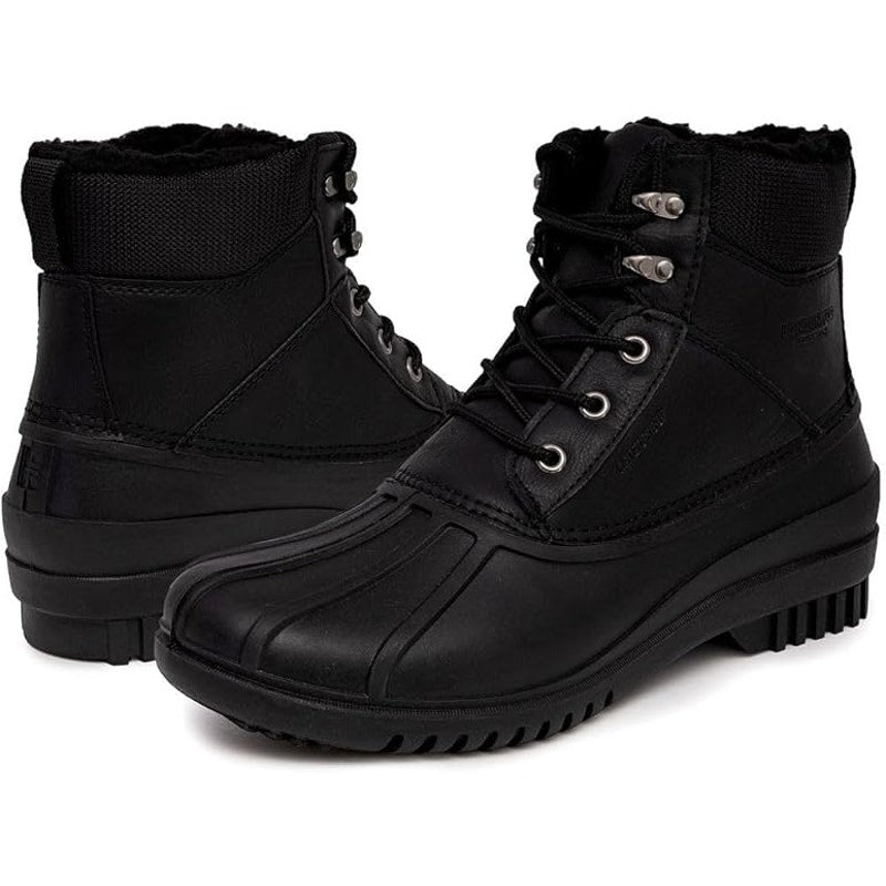 London Fog Mens Size 8 Black Aspen Thinsulate Lace up Waterproof Snow Boots