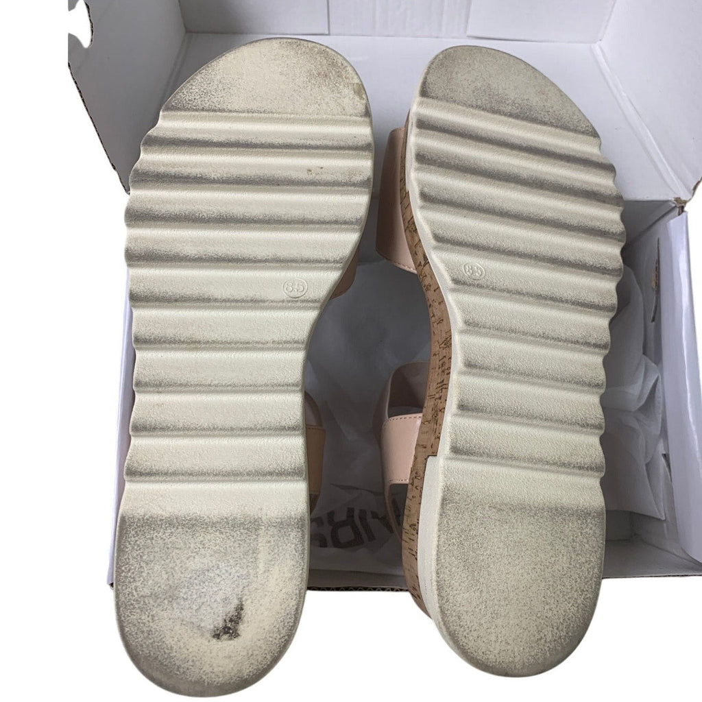 Dream Pairs Womens 8.5 Tan Elastic Ankle Strap Open Toe 2.5" Platform Sandals