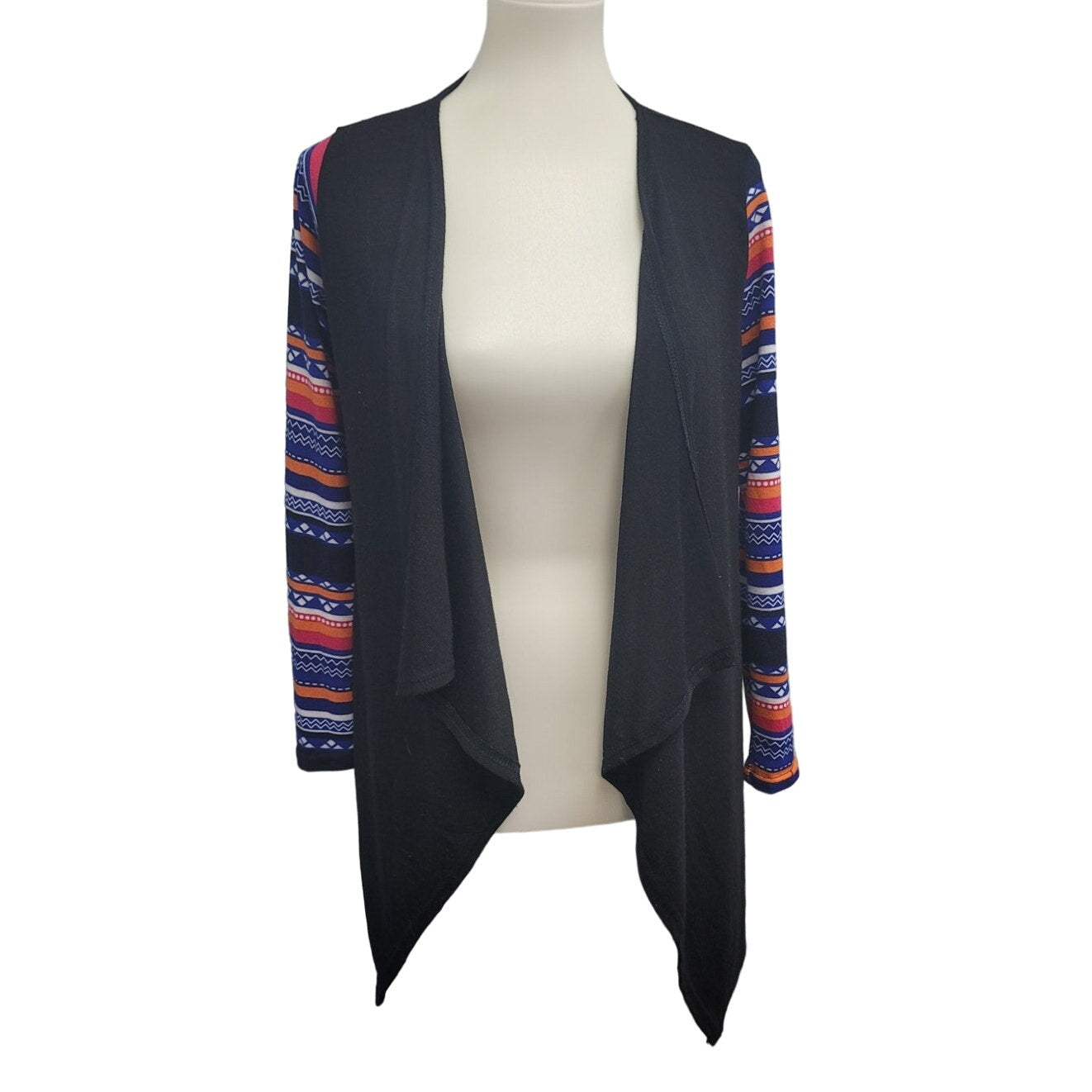 Gee Gee Womens Small Patterned Long Sleeve Open Cardigan Lightweight Sweater