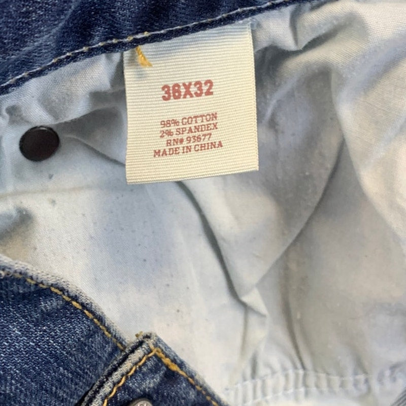 Arizona Jeans Mens 36X32 Flex Denim Slim Distressed Knee Straight Leg Blue Jeans