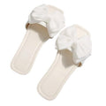 Verdusa Womens Size 12 White Fabric Bow Open Toe Slide On Flip Flop Sandal Shoes