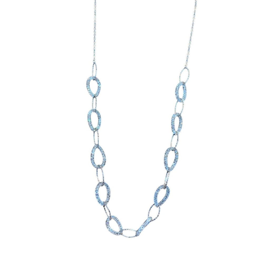 New 2pc Silver Pewter Chain Necklace Earring Jewelry Set Valentine Red Gift Box
