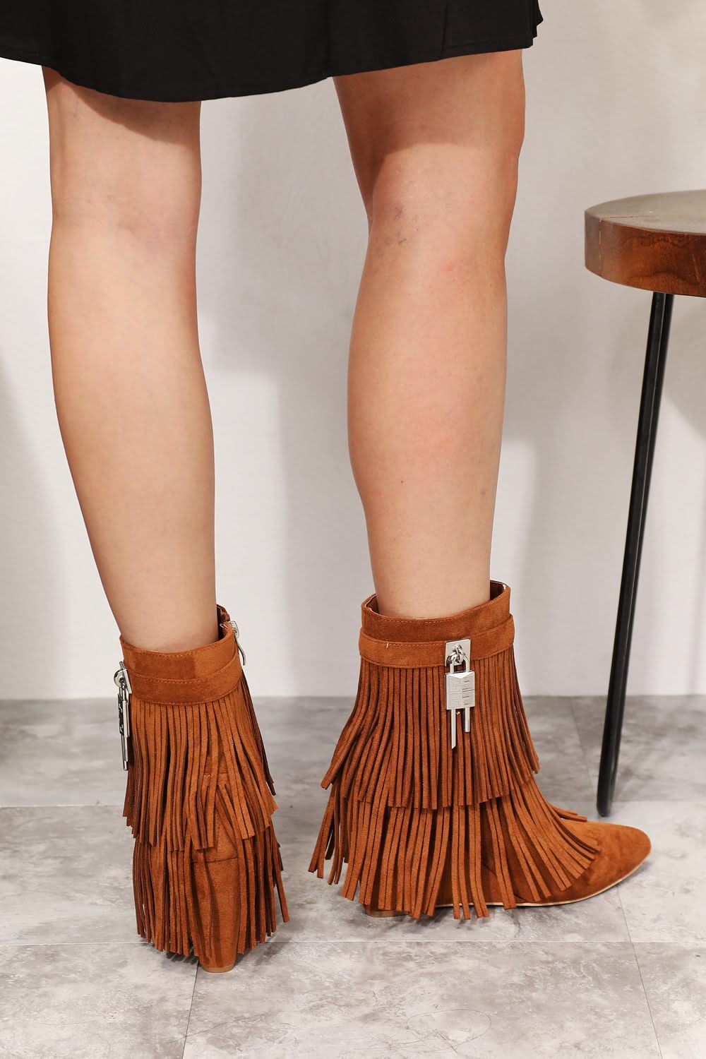 Women's Tassel Wedge : Heel Ankle Booties