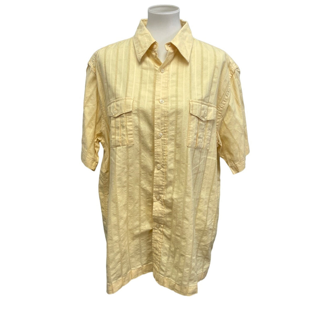 Axist Mens XL 100% Cottton Plaid Short Sleeve Button Down Shirt w Front Pockets