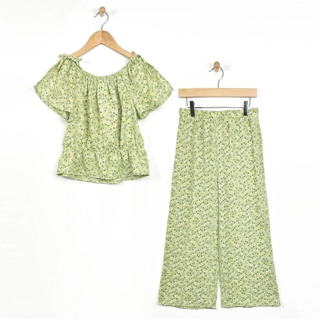 Girls' Flutter Sleeve Floral Pant Set